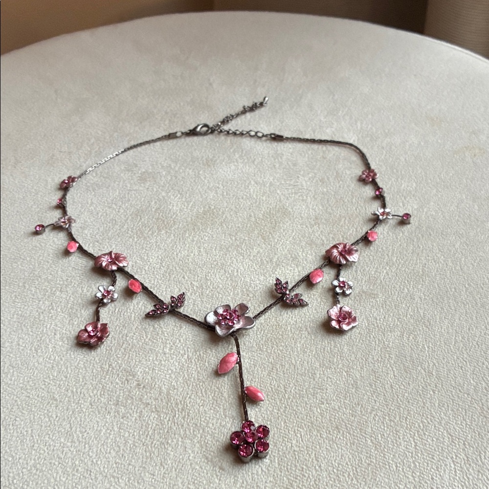 Elegant Pink Floral Necklace
